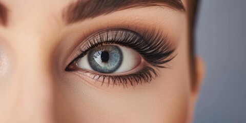 Close Up of Womans Eye With Long Lashes