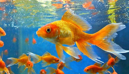 Goldfish, golden color, cute, luck symbol, under water, ocean