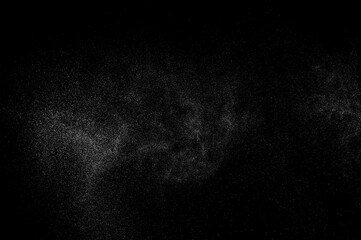 Smoke cloud. Abstract splashes of water on black background. White storm. Light overlay texture.	
