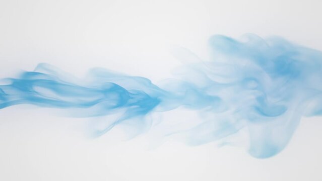 Blue smoke wisps on white