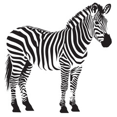 Obraz premium A Full Body Black Silhouette of a Zebra 2D