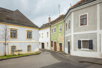 Fototapeta na wymiar Eisenstadt, houses in historic centre of town in Austria, Europe.