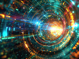 Fototapeta premium Abstract Light Tunnel Background