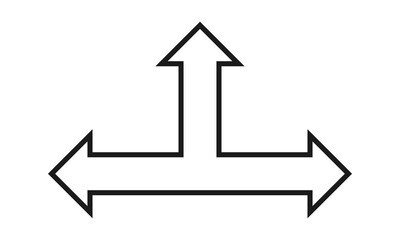 Hollow Three Way Arrow Shape Icon