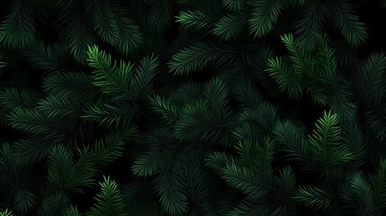 seamless background with coniferous branches pattern, coniferous, fir, 