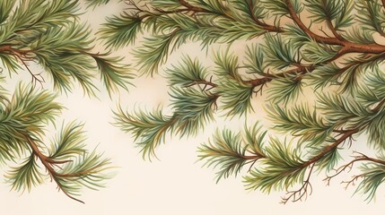 seamless background with coniferous branches pattern, coniferous, fir, 