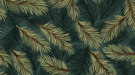 seamless background with coniferous branches pattern, coniferous, fir, 