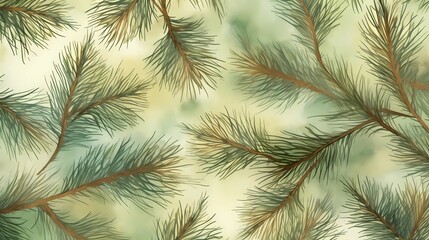 seamless background with coniferous branches pattern, coniferous, fir, 