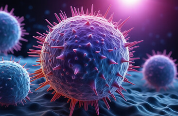Close-up view of cancer cell