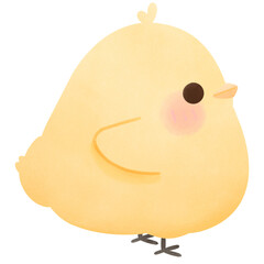 Cute Chicks cartoon character turn sideways