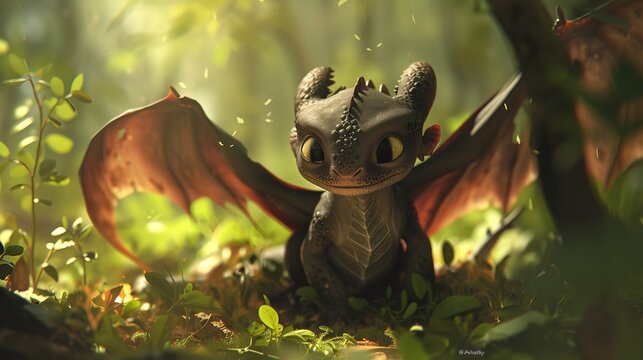 Little dragon. The smile of a small but adorable dragon cub, defenseless in the middle of a war, oblivious to what's going on around him.
