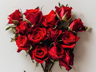 a bunch of red roses