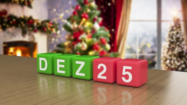 Feliz Natal, Caixas com data, 25 de dezembro	(Animação 3D) Inglês