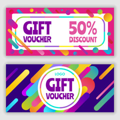 Gift voucher design template. Set of Valentine's day voucher design. Vector illustration

