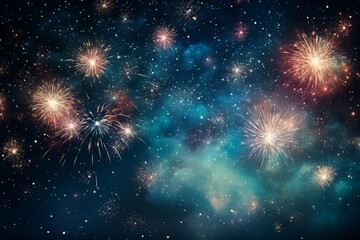 Fototapeta premium Fireworks background