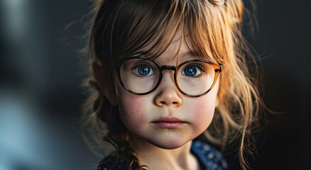 Fototapeta na wymiar a close up of a girl wearing glasses