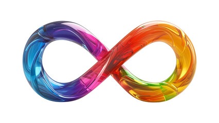 Rainbow infinity symbol isolated on transparent background. PNG file. - obrazy, fototapety, plakaty