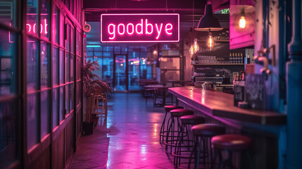 Goodbye Neon Sign Gen AI