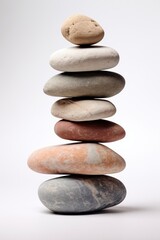 Fototapeta na wymiar a stack of rocks on a white background
