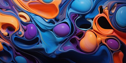 a colorful liquid with round shapes