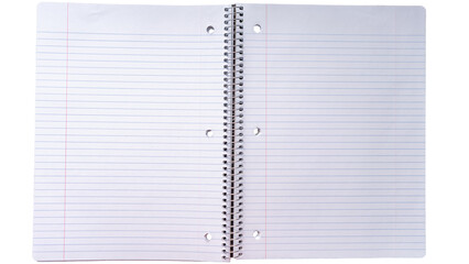 Notebook isolated on white background with clipping path. Back to school.