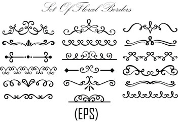 Floral border design elements