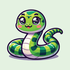 Fototapeta premium Cartoon Snake Vector Illustration