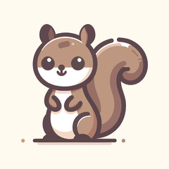 Minimalist Squirrel Cartoon Vector Illustration