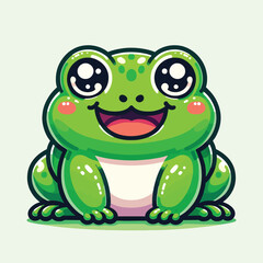 Obraz premium Joyful Cartoon Frog Vector Illustration