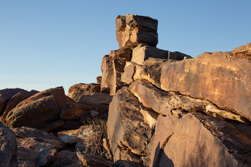 Fototapeta na wymiar Geological rock formations south mountains Phoenix