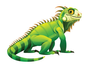 Iguana cartoon vector illustration isolated on white background
