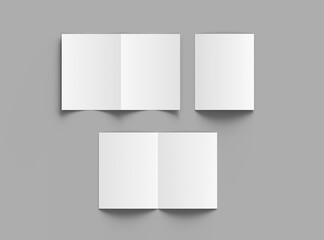 Blank Half Fold US letter brochure render to present your design