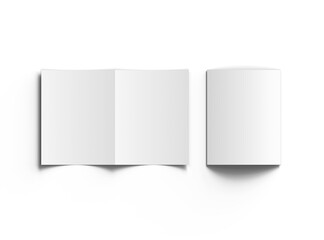 Blank Half Fold US letter brochure render on transparent background