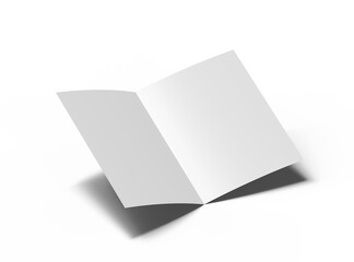 Blank Half Fold US letter brochure render on transparent background