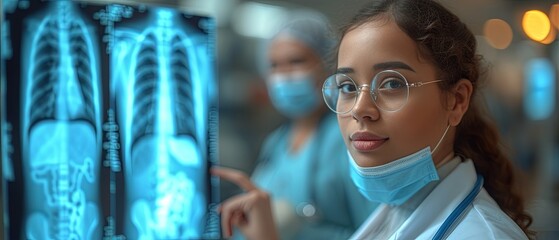 Obraz premium Medical specialists analyze the X-ray