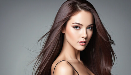 Fototapeta premium Stunning model with hair extensions.