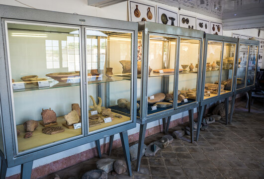 Kashan, Iran - October 18, 2016: Inside the museum of Tepe Sialk archeological site in a suburb of Kashan