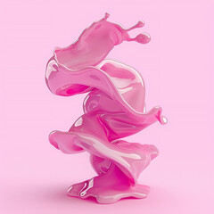 Fototapeta premium Elegant Pink Splash on Pastel Background