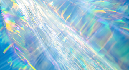 Iridescent sparkling glow. Led neon purple pink gold glowing. Refraction of rays through a prism. Abstract festive moving background for holiday
