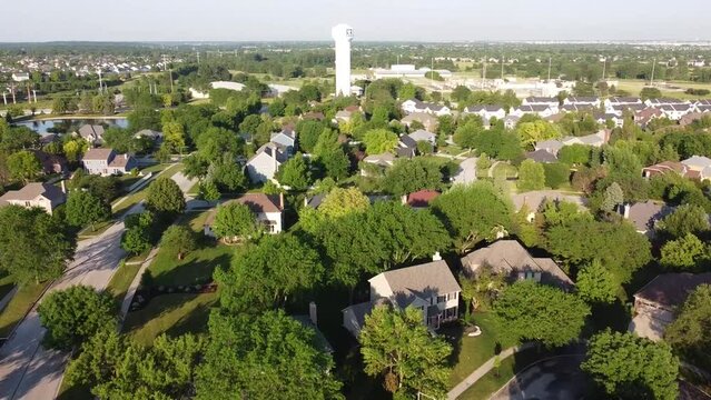 Aerial view of Naperville, IL