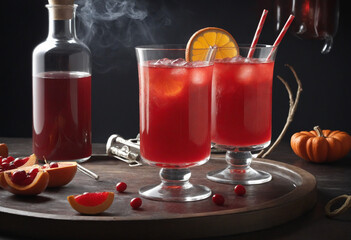 Spooky Red Halloween Punch - A special autumn cocktail for a festive party