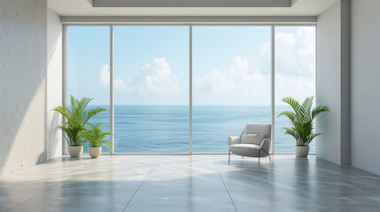 Modern Coastal Interior Design: Breathtaking Sea View from Architectural Masterpiece