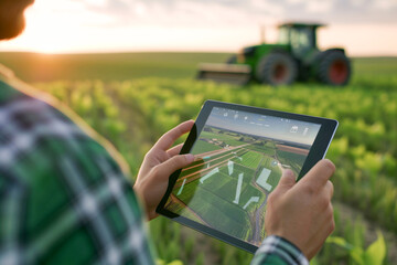 Male Farmer Using Digital Tablet, Smart Agriculture Technology