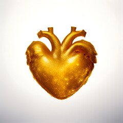 Golden heart isolated