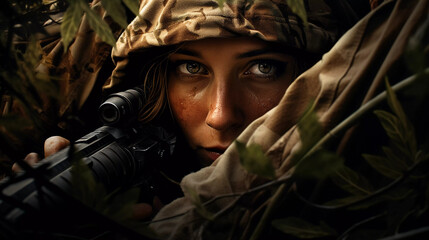 Friendly Sniper: Female Sniper in Hiding