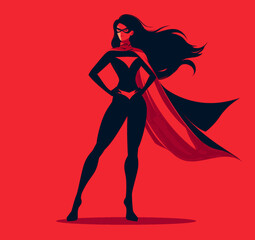 Empowered Businesswoman as Superhero in Dynamic Vector Illustration