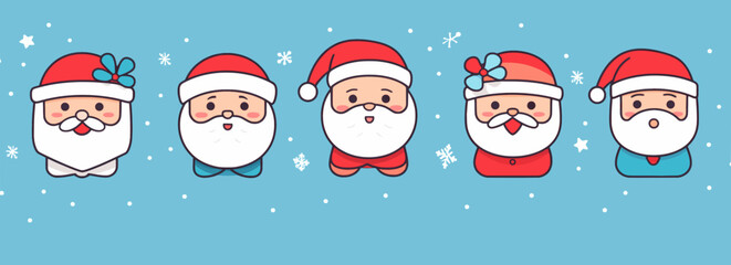 Festive Portrait of Santa Claus for Christmas Celebrations Illustration