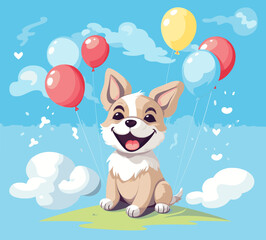 Joyful Canine Celebration: Illustration for National Dog Day