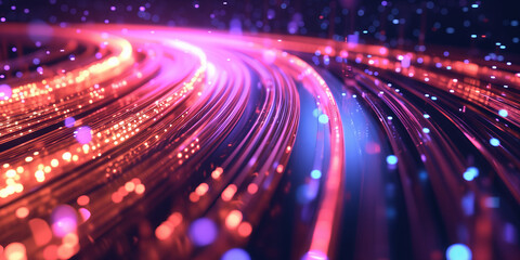 Fototapeta premium Futuristic Network of Light: Abstract Technology Background