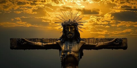 Good Friday, Jesus Christ on the crucifixion, a poignant symbol of sacrifice, redemption, and the profound Christian narrative.